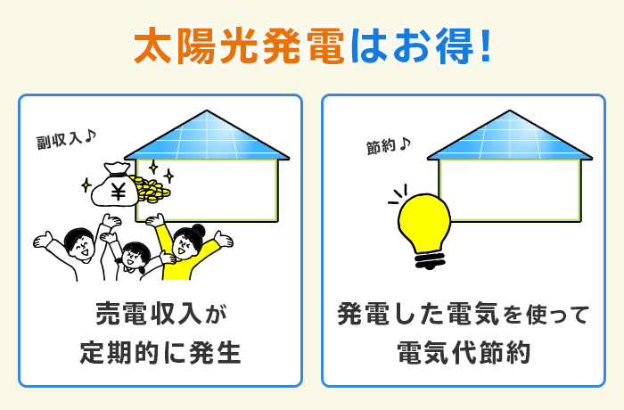 太陽光発電！売電の収入と電気料金の節約