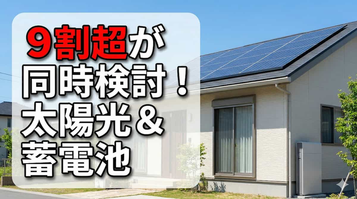 【タイナビ調査】9割超が同時検討！太陽光＋蓄電池で電気代高騰時代を乗り切る新常識